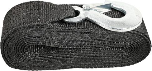 1 Pack Boat Trailer Winch Strap with Hook (2" x 20'), Replacement 10000 lbs Breaking Strength 3300 lbs Load Capacity for Boat,Jet Ski, Black in Kuwait