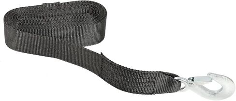 1 Pack Boat Trailer Winch Strap with Hook (2" x 20'), Replacement 10000 lbs Breaking Strength 3300 lbs Load Capacity for Boat,Jet Ski, Black in Kuwait