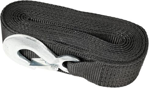 1 Pack Boat Trailer Winch Strap with Hook (2" x 20'), Replacement 10000 lbs Breaking Strength 3300 lbs Load Capacity for Boat,Jet Ski, Black in Kuwait