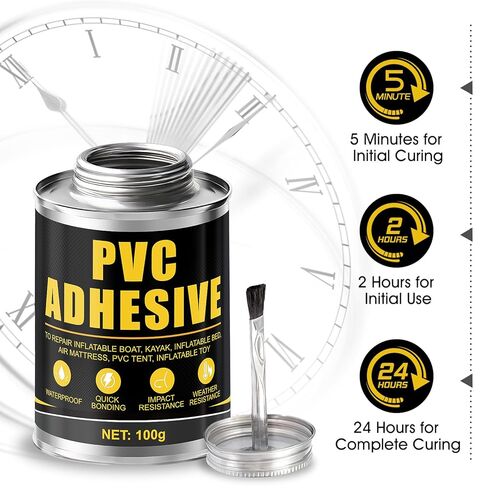 أسمنت الاتصال، أسمنت الفينيل للمواد المطاطية سريع الجفاف، لاصق بطانة البركة، لاصق مطاطي، بطانات حمام السباحة، الأقمشة، مرتبة هوائية، أحواض المياه الساخنة، قوة احترافية، مقاوم للماء، شفاف، 100 جرام in Kuwait