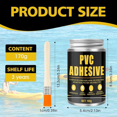 أسمنت الاتصال، أسمنت الفينيل للمواد المطاطية سريع الجفاف، لاصق بطانة البركة، لاصق مطاطي، بطانات حمام السباحة، الأقمشة، مرتبة هوائية، أحواض المياه الساخنة، قوة احترافية، مقاوم للماء، شفاف، 100 جرام in Kuwait