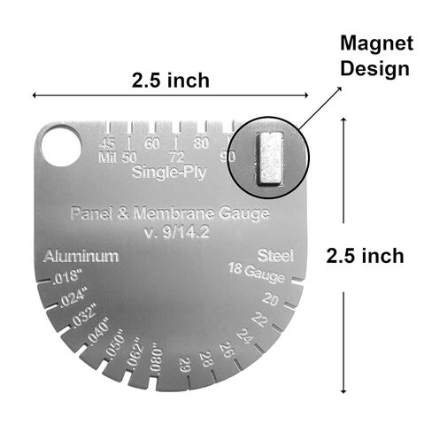 WAKALALA Professional Roofing Thickness Gauge Tool | Magnetic Stainless Steel Metal Gauge for Single/Double Layer Membrane & Sheet Material | High Precision Metal Roofing Inspection & Building Tool in Kuwait