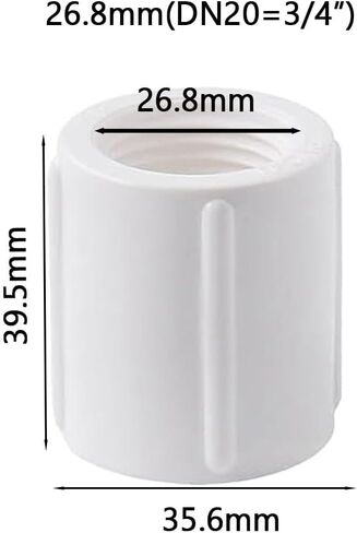 4pcs 0.75Inch female to female thread pvc pipe fittings Coupling Adapter Coupler Connector White 3/4" in Kuwait