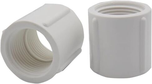 4pcs 0.75Inch female to female thread pvc pipe fittings Coupling Adapter Coupler Connector White 3/4" in Kuwait