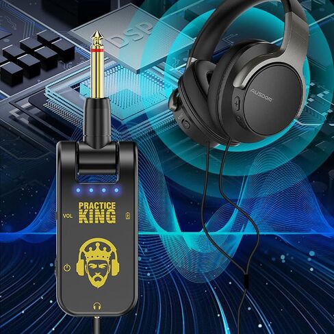 Mini Guitar Headphone Amp, Distortion Timbre Electric Guitar Headphone Amplifier, Micro Headphone Amplifier(Black) in Kuwait