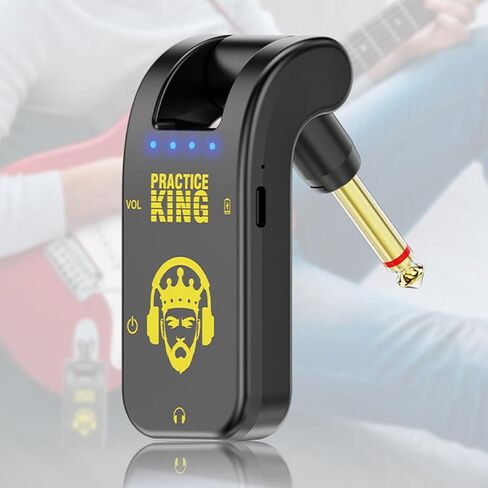 Mini Guitar Headphone Amp, Distortion Timbre Electric Guitar Headphone Amplifier, Micro Headphone Amplifier(Black) in Kuwait