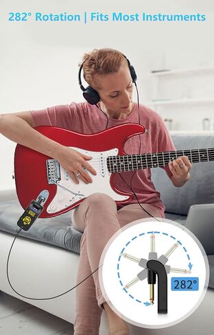 Mini Guitar Headphone Amp, Distortion Timbre Electric Guitar Headphone Amplifier, Micro Headphone Amplifier(Black) in Kuwait