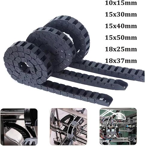 10x15mm 15x30mm 15x50mm 18x25mm 18x37mm L1000mm Cable Drag Chain Wire Carrier with end connectors 1M(15x50mm) in Saudi Arabia