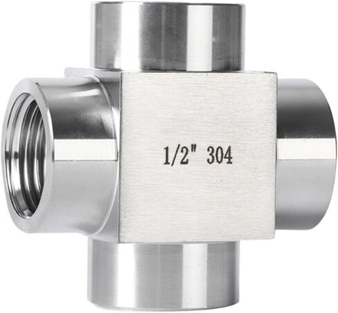 304 الفولاذ المقاوم للصدأ أنثى الصلبان تجهيزات أنابيب موصل الموضوع BSPP 1/4 "3/8" 1/2 "3/4" ارتفاع ضغط 6000psi (1/2 ") in Kuwait