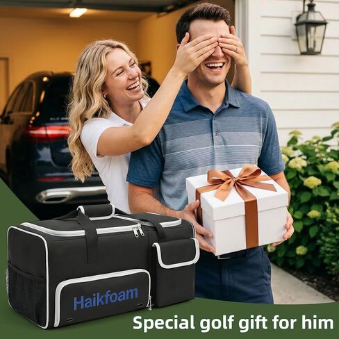 Golf Trunk Organizer, 2-Layer Car Trunk Locker with Ventilated Shoe Compartment for 2 Pairs, Adjustable Dividers, Multi-Pocket Storage for Balls Tees Gloves Towels in Saudi Arabia