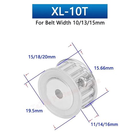 10T XL بكرة توقيت 10 أسنان من الألومنيوم عرض فتحة العجلة 11/14/16 مم تتحمل 4 5 6 6.35 8 10 12 12.7 مم 1 قطعة (12.7 مم (مفتاح 5 مم)، 14 مم (للحزام 13 مم)) in Saudi Arabia