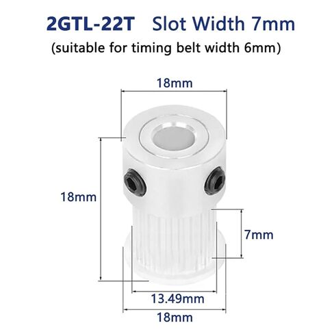 1Pcs 22T 2GT Timing Pulley Bore 4 5 6 6.35 8 10mm for Width 6mm 10mm GT2 Synchronous Belt 3D Printer CNC Parts 22 Teeth Pitch 2mm(4mm,11mm) in Saudi Arabia