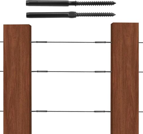 Antrader Black Right&Left Handed Thread Swage Lag Screws for Wood Posts of 3/16" Black Cable Railing Kit,10 Pairs Stainless Steel Left and Right Handed Thread Swage Lag Screws in Kuwait