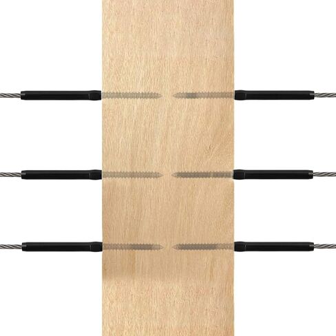 Antrader Black Right&Left Handed Thread Swage Lag Screws for Wood Posts of 3/16" Black Cable Railing Kit,10 Pairs Stainless Steel Left and Right Handed Thread Swage Lag Screws in Kuwait