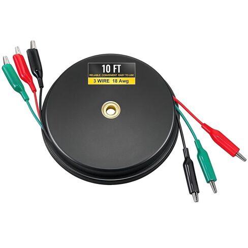 20ft Retractable 3 Wire Test Lead with Red/Black/Green Alligator Clips, 18awg Electrical Test Lead for Circuit Connection, Low Voltage Circuit & Automotive Troubleshooting in Saudi Arabia