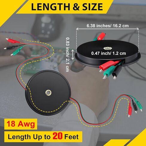 20ft Retractable 3 Wire Test Lead with Red/Black/Green Alligator Clips, 18awg Electrical Test Lead for Circuit Connection, Low Voltage Circuit & Automotive Troubleshooting in Saudi Arabia