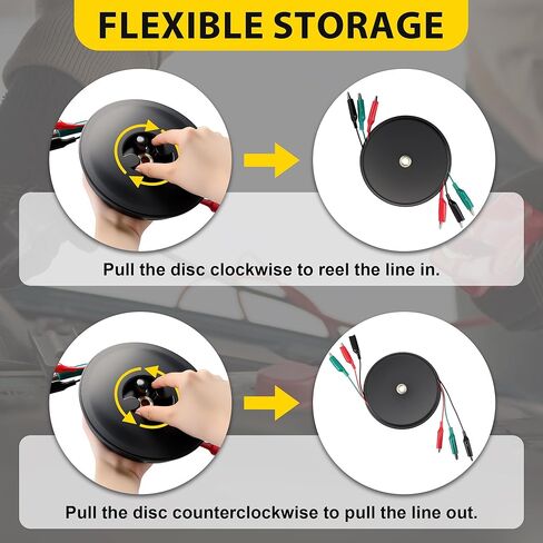 20ft Retractable 3 Wire Test Lead with Red/Black/Green Alligator Clips, 18awg Electrical Test Lead for Circuit Connection, Low Voltage Circuit & Automotive Troubleshooting in Saudi Arabia
