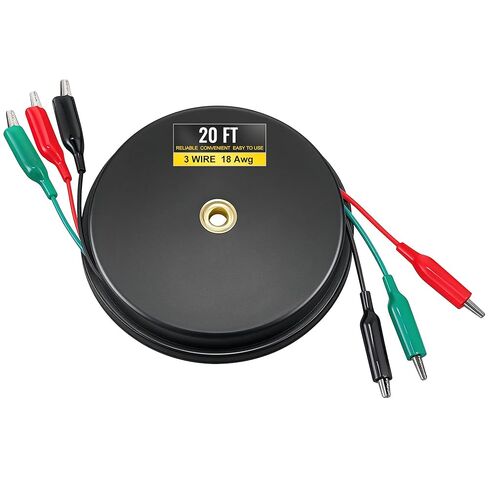 20ft Retractable 3 Wire Test Lead with Red/Black/Green Alligator Clips, 18awg Electrical Test Lead for Circuit Connection, Low Voltage Circuit & Automotive Troubleshooting in Saudi Arabia
