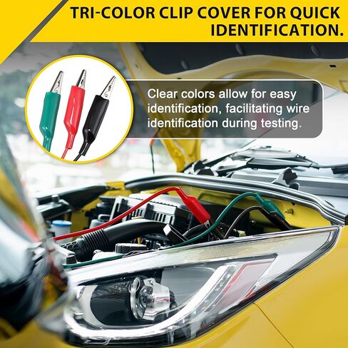 20ft Retractable 3 Wire Test Lead with Red/Black/Green Alligator Clips, 18awg Electrical Test Lead for Circuit Connection, Low Voltage Circuit & Automotive Troubleshooting in Saudi Arabia