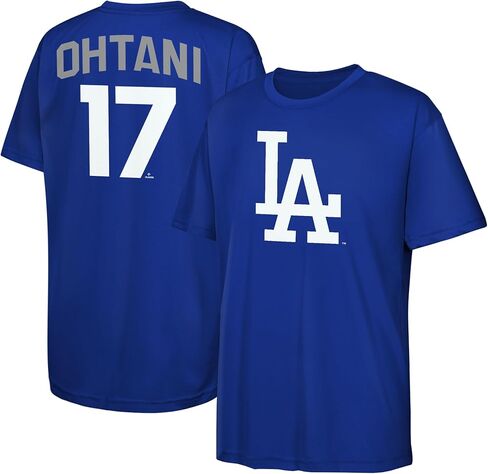 تي شيرت Shohei Ohtani Los Angeles Dodgers MLB للأطفال الصغار 2-4 باللون الأزرق للاسم والرقم الرسمي للأداء in Kuwait