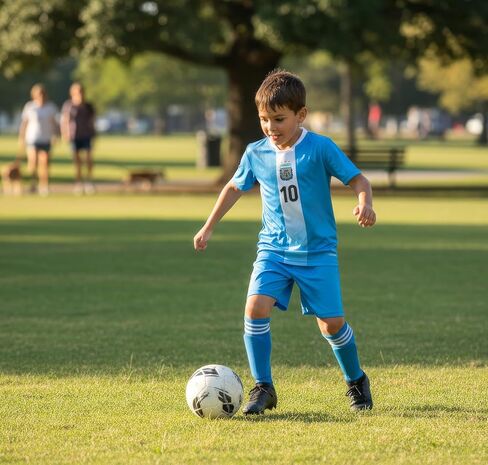 Kids Lionel Messi #10 Argentina Soccer Shirt – Youth Sizes, #10 Front & Back in Saudi Arabia