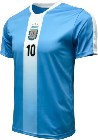 Kids Lionel Messi #10 Argentina Soccer Shirt – Youth Sizes, #10 Front & Back in Saudi Arabia