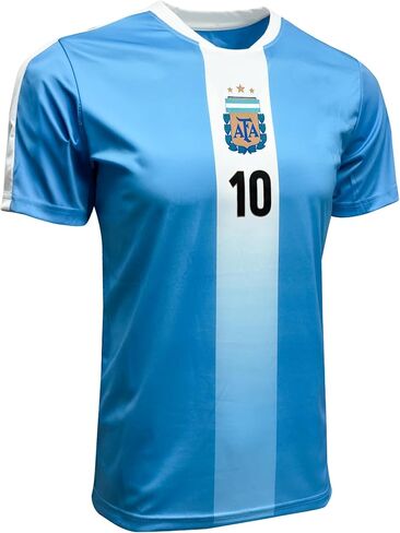 Kids Lionel Messi #10 Argentina Soccer Shirt – Youth Sizes, #10 Front & Back in Saudi Arabia