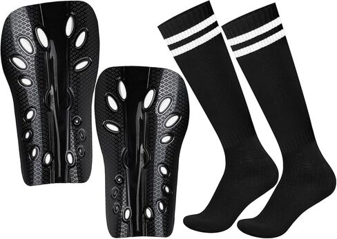 Adults Soccer Shin Guards and Socks Lightweight and Breathable Shin Guard Sleeves for Youth Football Player, Calf Protective Gear Shin Guards for Adults Football Games Equipment in Kuwait