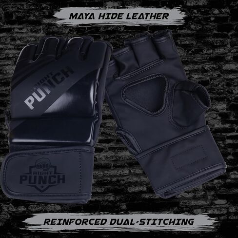 MMA Gloves Men – Durable MMA Sparring Gloves with Impact Padding for Training, Grappling, Boxing, and Martial Arts – Flexible Half-Finger Design for Comfort and Performance in Saudi Arabia
