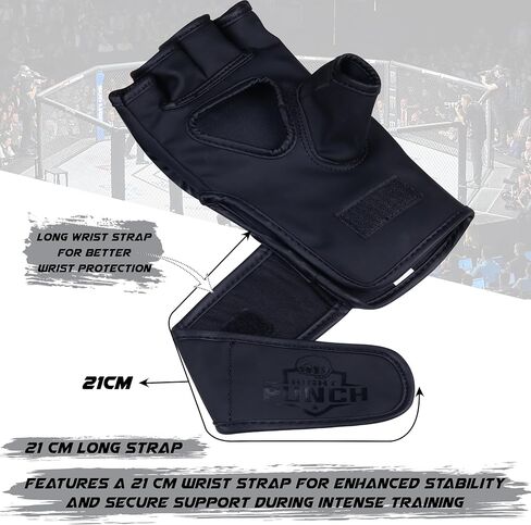 MMA Gloves Men – Durable MMA Sparring Gloves with Impact Padding for Training, Grappling, Boxing, and Martial Arts – Flexible Half-Finger Design for Comfort and Performance in Saudi Arabia