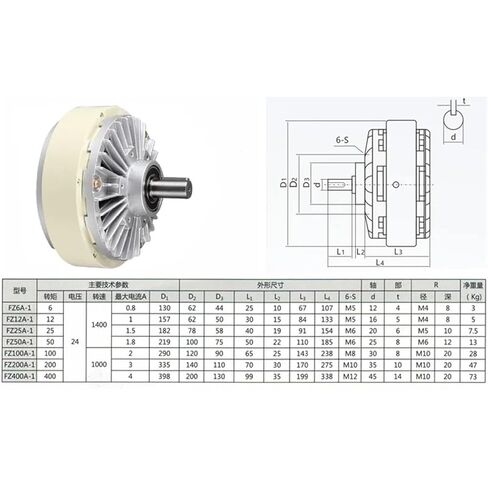 Single-axis Brake 2.5kg Magnetic Powder Clutch 24V Tension Controller Single Dual-axis Magnetic Powder Motor Brake in Saudi Arabia