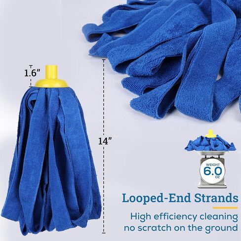 رؤوس ممسحة بديلة من الألياف الدقيقة من Kleen Handler بمقبض قابل للتمدد 61 بوصة، 3 قطع من المسمار على الممسحة القابلة لإعادة التعبئة للتنظيف التجاري والمنزلي، متوافقة مع جميع مقابض عمود الخيوط القياسية الأمريكية in Kuwait