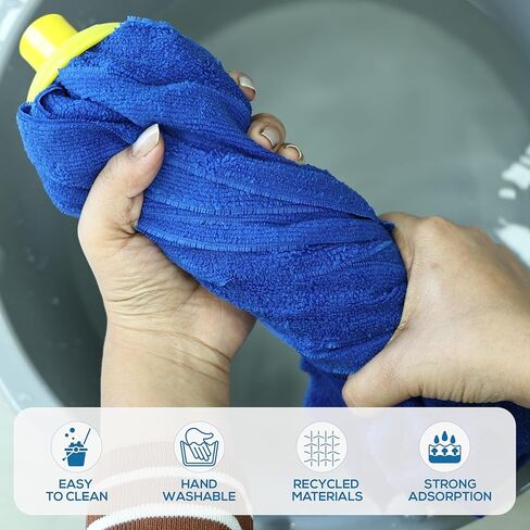 رؤوس ممسحة بديلة من الألياف الدقيقة من Kleen Handler بمقبض قابل للتمدد 61 بوصة، 3 قطع من المسمار على الممسحة القابلة لإعادة التعبئة للتنظيف التجاري والمنزلي، متوافقة مع جميع مقابض عمود الخيوط القياسية الأمريكية in Kuwait