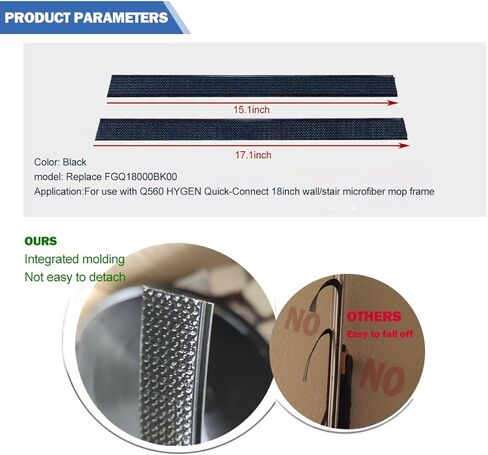 Upgrade FGQ56000YL00 Hook and Loop Straps Replacement Set to Replace for HYGEN Quick Connect Wall Stair Mop 18inch FGQ18000BK00 Mop Head Hook Loop Mops Floor Cleaning Replacement Strap in Kuwait