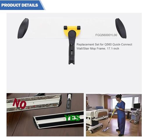 Upgrade FGQ56000YL00 Hook and Loop Straps Replacement Set to Replace for HYGEN Quick Connect Wall Stair Mop 18inch FGQ18000BK00 Mop Head Hook Loop Mops Floor Cleaning Replacement Strap in Kuwait