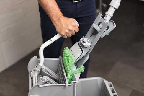Unger Commercial SmartColor MicroMop 15.0, 16" Wet Dry Microfiber Mop Pad, Reusable - Heavy-Duty Floor Cleaning for Stone & Tile Floors, Green - MM400 in Saudi Arabia