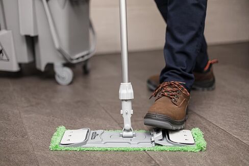 Unger Commercial SmartColor MicroMop 15.0, 16" Wet Dry Microfiber Mop Pad, Reusable - Heavy-Duty Floor Cleaning for Stone & Tile Floors, Green - MM400 in Saudi Arabia