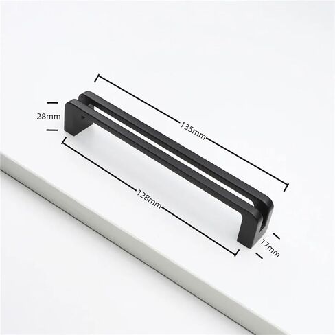 Cabinet Door Handles Zinc Alloy Solid Wardrobe Drawer Pulls Furniture Handle Hardware 1Pcs(Black-C128mm) in Kuwait
