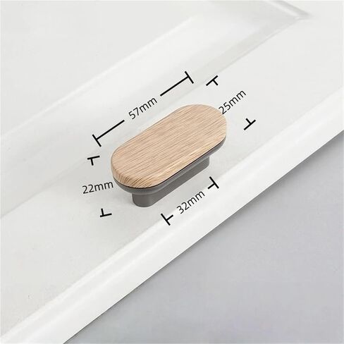 مقابض الأثاث الخشبي، مقبض باب من الخشب الصلب، خزانة بأدراج وخزانة 1 قطعة (Gray-Oak-C32mm) in Kuwait