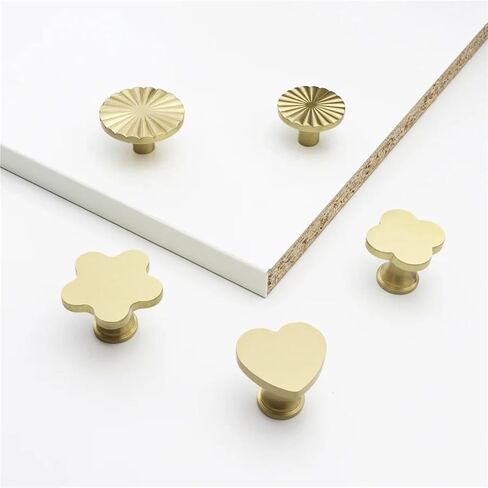 Solid Brass Textured Copper Drawer Furniture Handles Cabinet Door Hardware 1Pcs(007-Brass-D30mm) in Kuwait