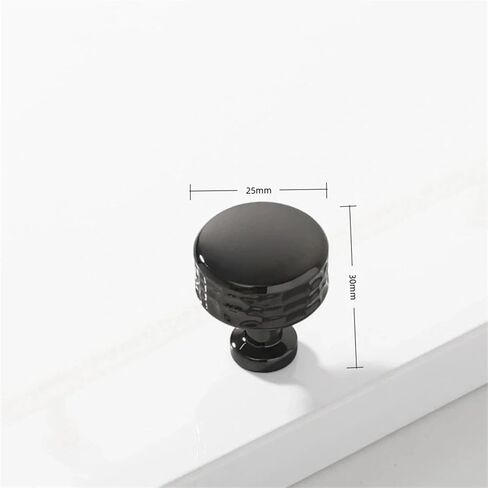 Solid T Shaped Hammer Pattern Wardrobe Drawer Furniture Door Handles Pulls 1Pcs(Bright Black) in Kuwait