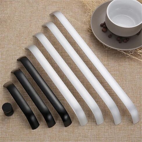 Aluminium Alloy Black Cabinet Kitchen Handles Drawer Pulls Furniture Handle Hardware 1Pcs(Silver,Hole Pitch 128) in Kuwait
