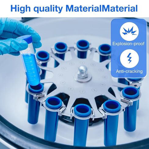 Konohan 200 Pack 50ml Polypropylene Centrifuge Tubes with Screw Caps Round Bottom Sterile Graduated Test Tubes for Science Lab School Storage in Saudi Arabia