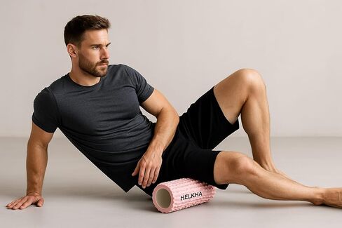 Pink Foam Roller-Medium Soft Density Muscle for Muscle Recovery, Yoga, Pilates & Physical Therapy in Kuwait