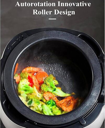 Automatic Cooking Machine,2000W 6L Auto Cooking Wok Fried Rice Machine,One-Click Smart Start, Three Speed Adjustable,360 ° Automatic Rotation in Saudi Arabia