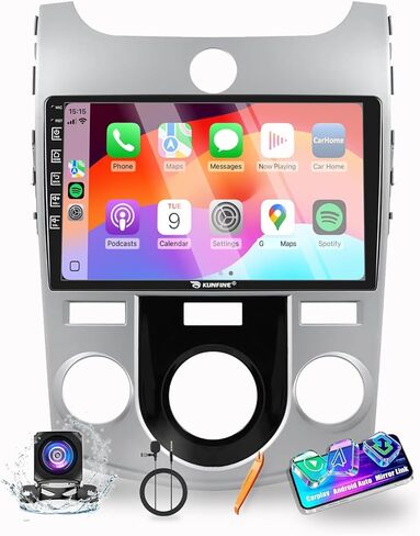 Kunfine Car Carplay Android Auto Navigation Sstereo GPS Display 9 "IPS Touchscreen Headunit Tablet Pad Player for Kia Forte 08-17 ، إن أمكن in Kuwait