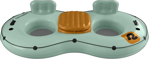 Retrospec Siesta Float Double River Tube for Adults 2 Person - Heavy Duty 600 lbs with Cooler & Cup Holders, Mesh Bottom Inflatable River Tubes for Floating in Saudi Arabia