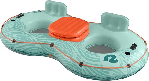 Retrospec Siesta Float Double River Tube for Adults 2 Person - Heavy Duty 600 lbs with Cooler & Cup Holders, Mesh Bottom Inflatable River Tubes for Floating in Saudi Arabia