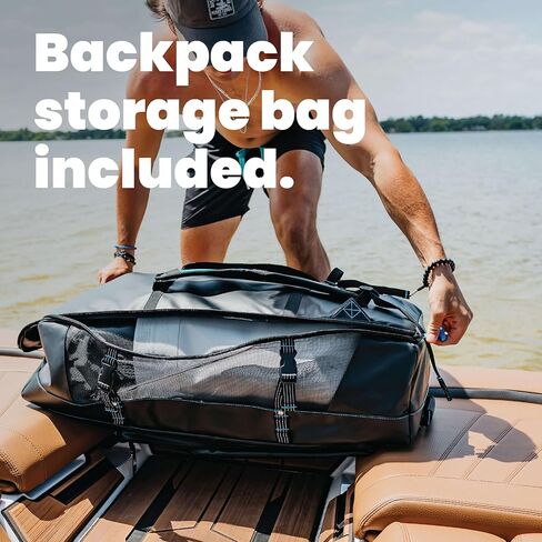 MISSION Boat Gear Reef Lite بساط ماء قابل للنفخ للبحيرة حصيرة عائمة شديدة التحمل للقارب يحمل من 2 إلى 4 أشخاص طوف منصة عائمة بسعة 1000 رطل مع شبكة سهلة الوصول للبالغين والأطفال والكلاب in Saudi Arabia