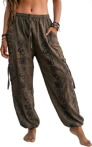 Thaluta Women's Harem Cotton Pants Loose Fit Comfy Yoga Pants with Pockets in Kuwait